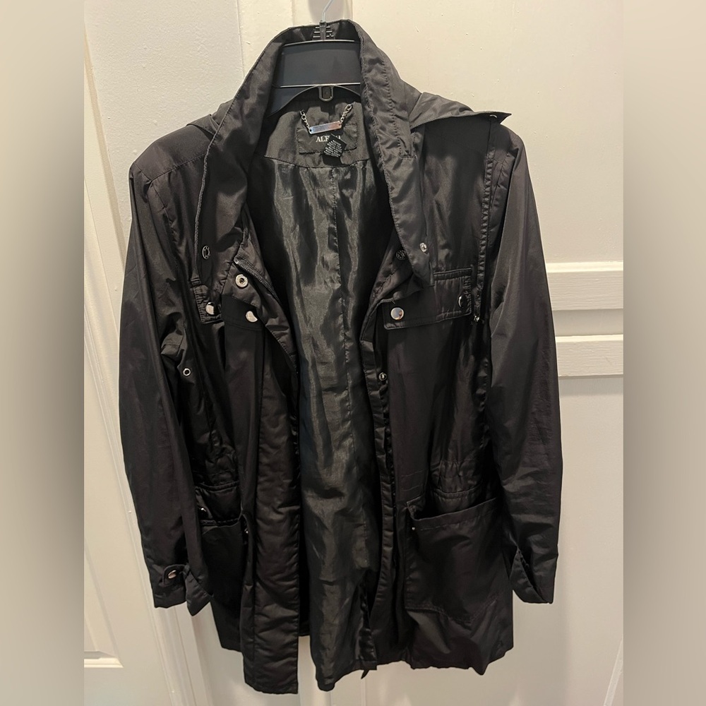 Alfani Black Utility Jacket with Structured Look and Long Sleeves